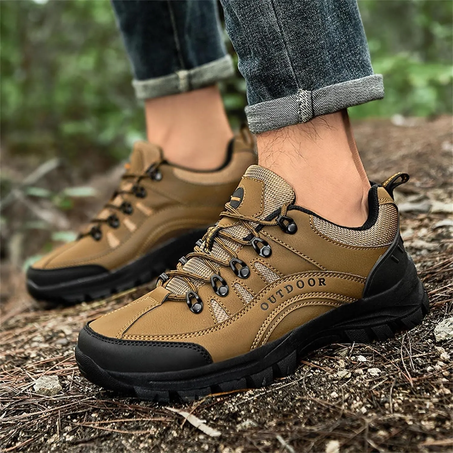 Fashion Summer and Autumn Men Hiking Shoes Non Slip Soles Thick Bottom Mesh Breathable Casual Mens Sneaker Boots Size 14 Mens