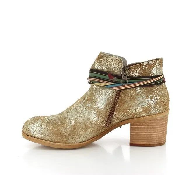 Felmini A226 Gold Ankle Boots
