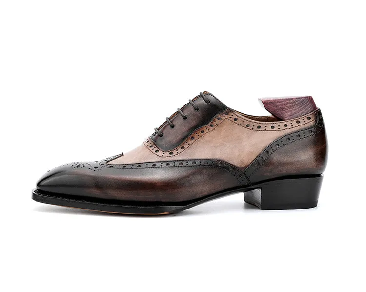 Fiddle-Back Beveled Waist Men's Dress Shoes
