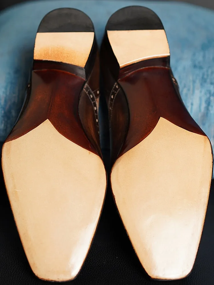 Fiddle-Back Beveled Waist Men's Dress Shoes