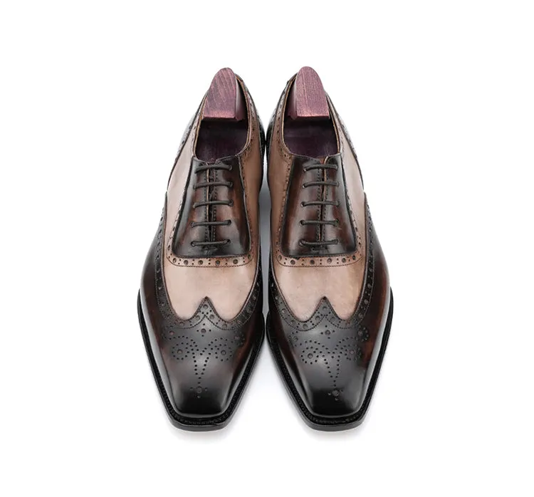 Fiddle-Back Beveled Waist Men's Dress Shoes