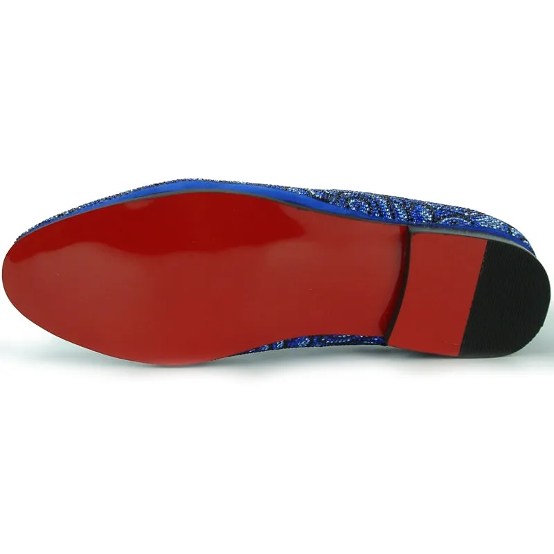 Fiesso Men's Loafers With Rhinestones FI 7098