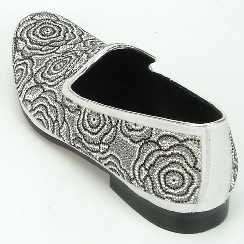 Fiesso Men's Loafers With Rhinestones FI 7098