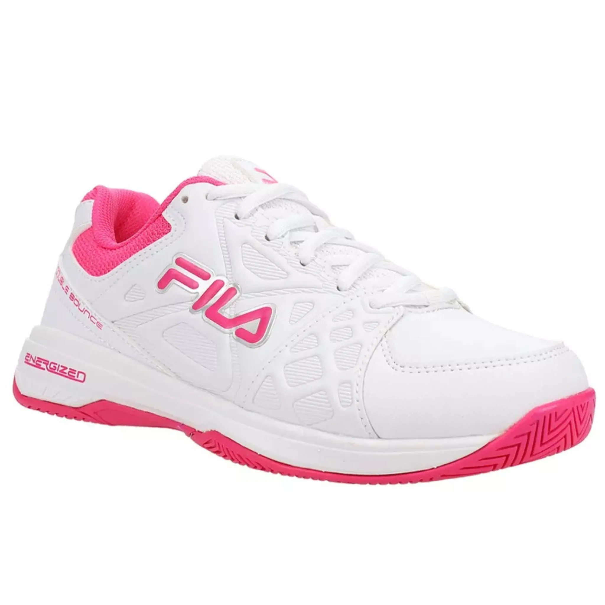 Fila Women's 5PM00606 154 Double Bounce 3 White Pink Pickleball Shoes