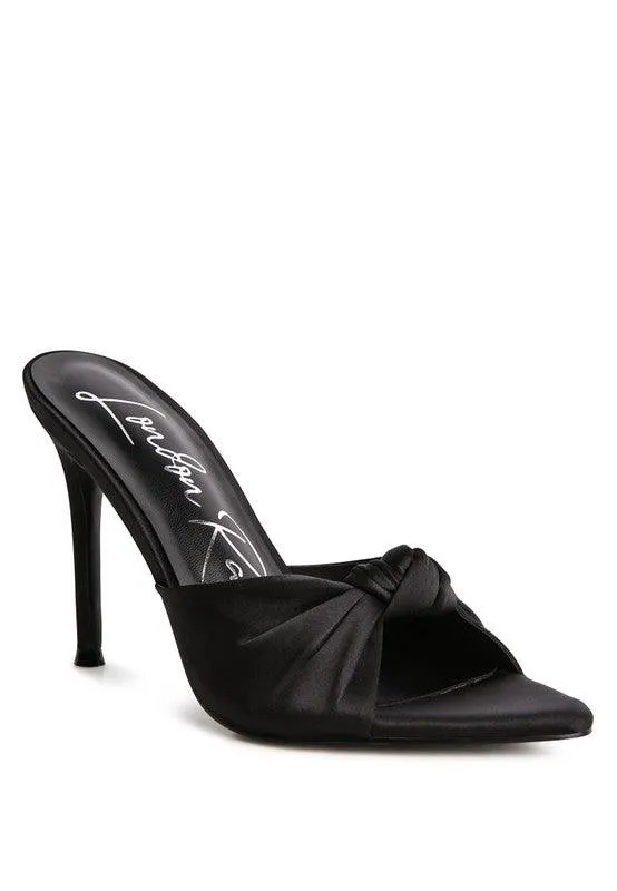 First Crush Satin Knot High Heeled Sandals