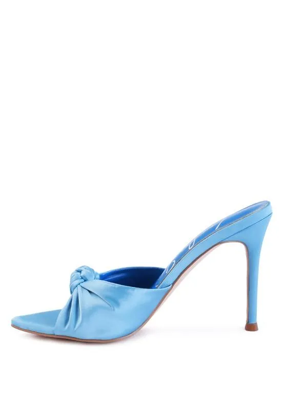 First Crush Satin Knot High Heeled Sandals