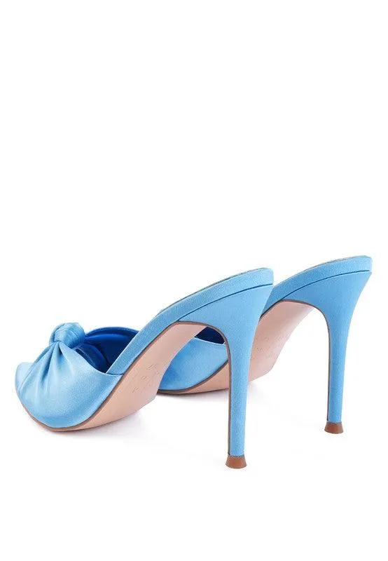 First Crush Satin Knot High Heeled Sandals