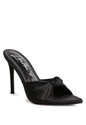First Crush Satin Knot High Heeled Sandals