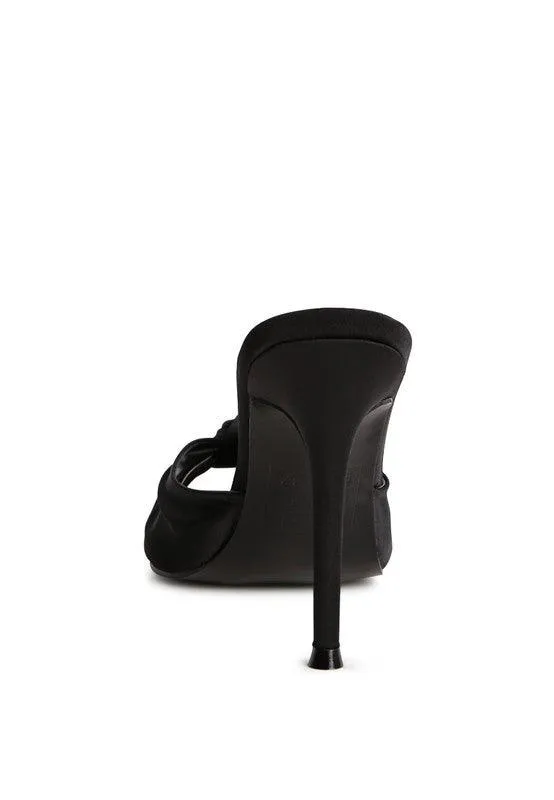 First Crush Satin Knot High Heeled Sandals