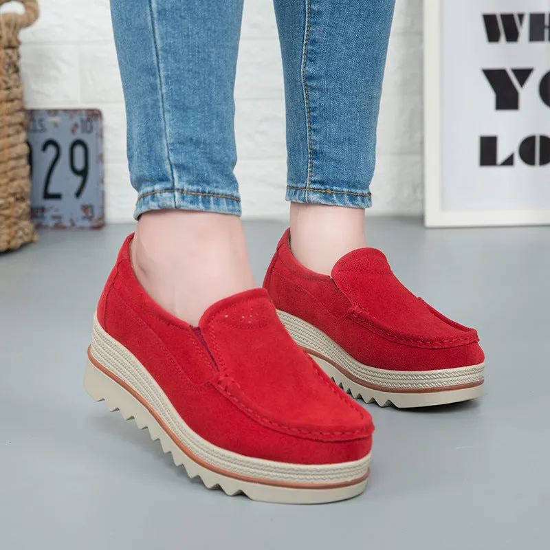 Flat / Anti-slip Suede Height Increasing Shoes.