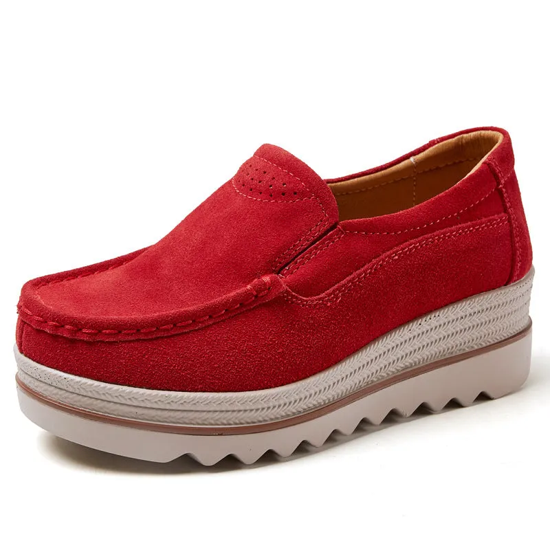 Flat / Anti-slip Suede Height Increasing Shoes.