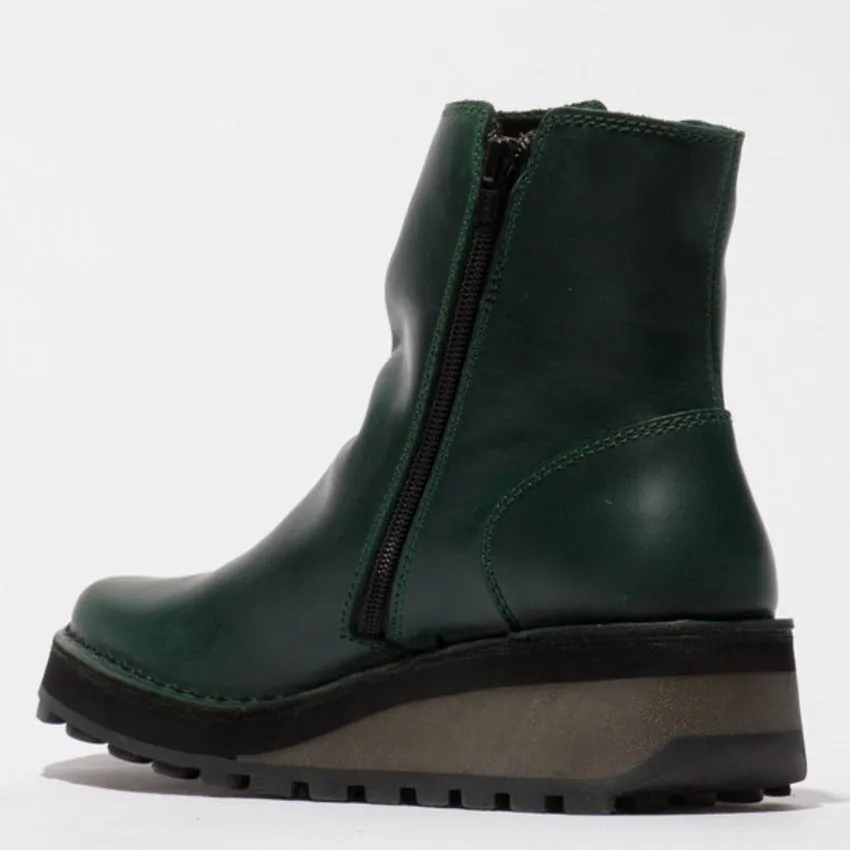 Fly London Women's HOLE146FLY Leather Ankle Boots Petrol Green