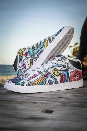 Funky Culture Pattern Canvas Mid Top Men's Sneaker