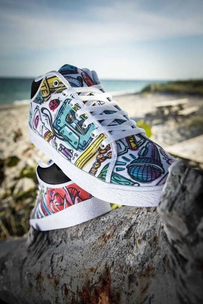 Funky Culture Pattern Canvas Mid Top Men's Sneaker