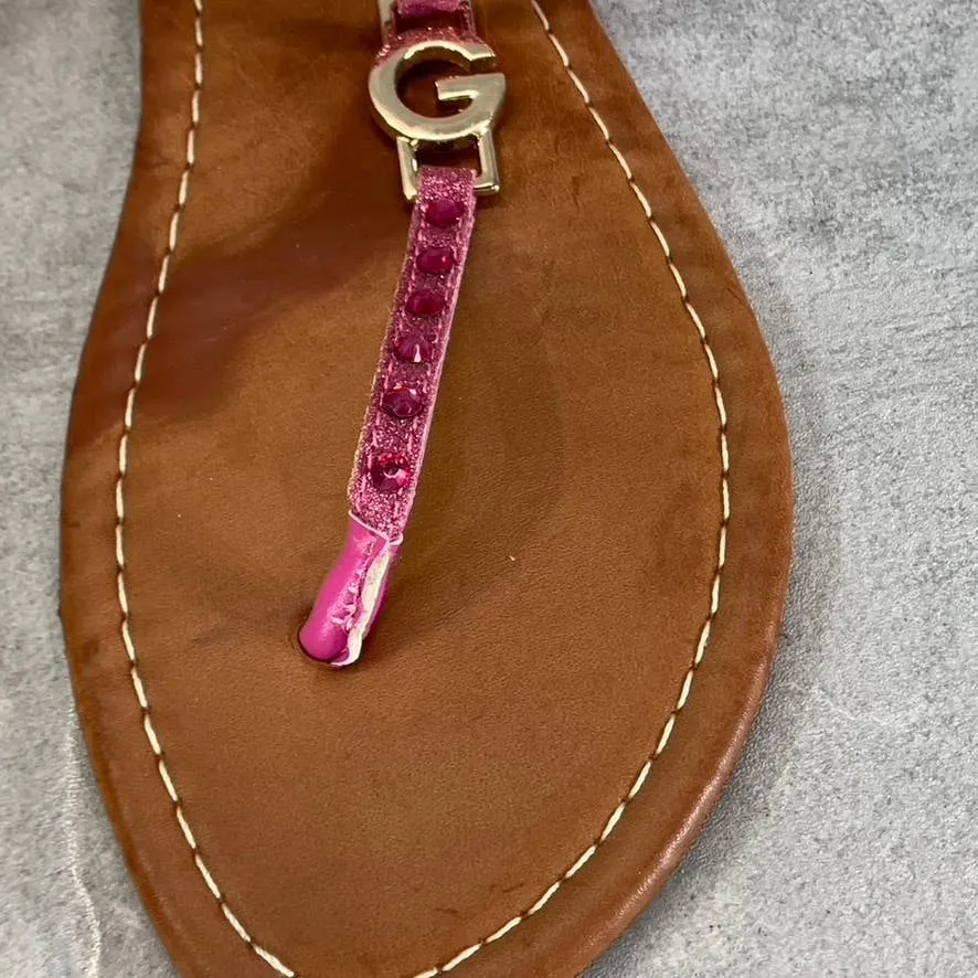 GBG LOS ANGELES Women's Pink Blossom Strappy Flat Sandals SZ 7.5