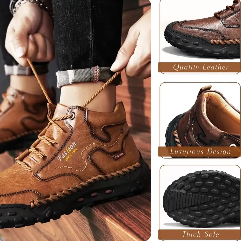 Giltpeak Tanner Shoes Men, Full-Grain Leather Oxford with Non Slip Rubber, Orthopedic Stylish Men’S Boots