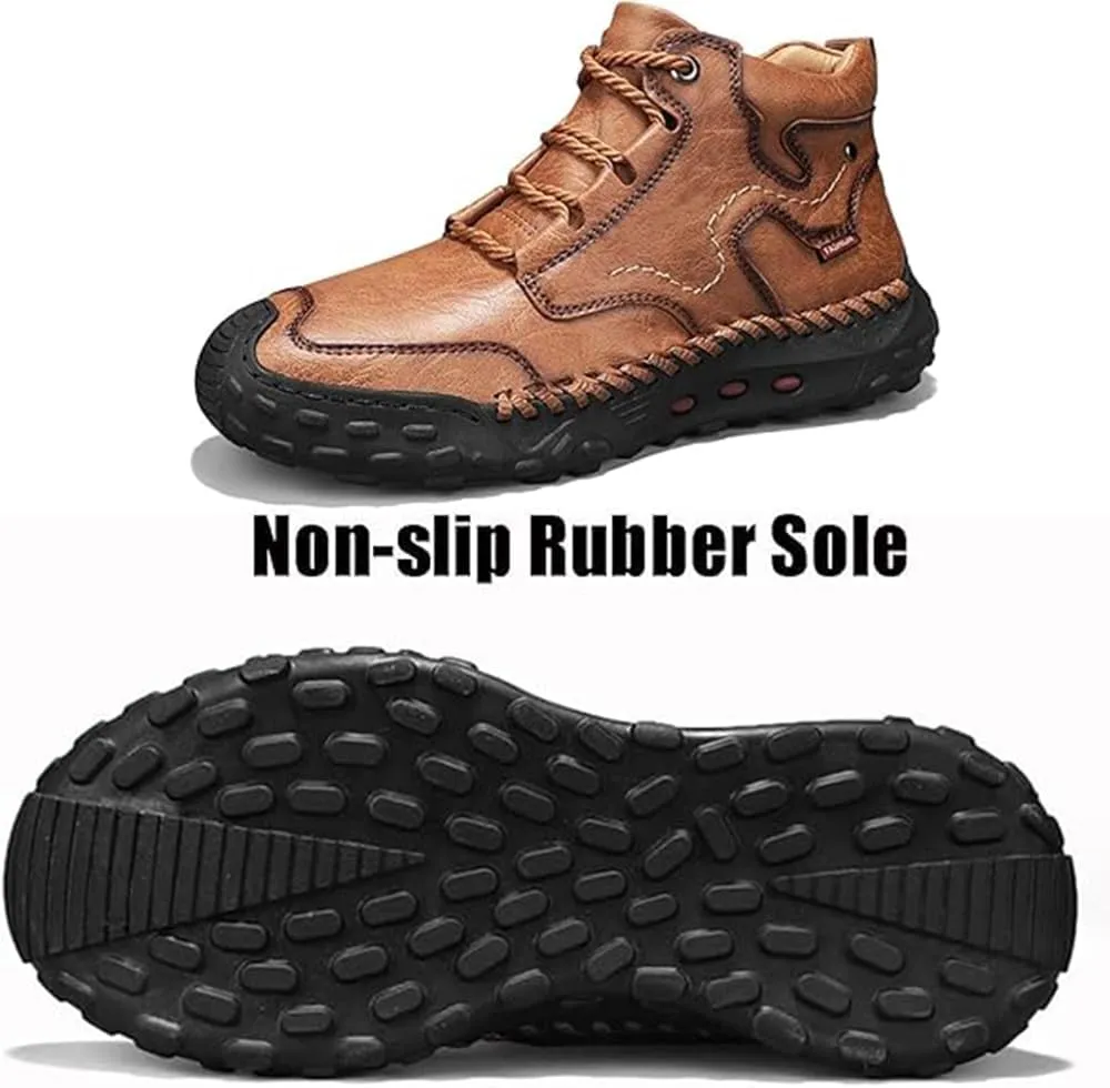 Giltpeak Tanner Shoes Men, Full-Grain Leather Oxford with Non Slip Rubber, Orthopedic Stylish Men’S Boots