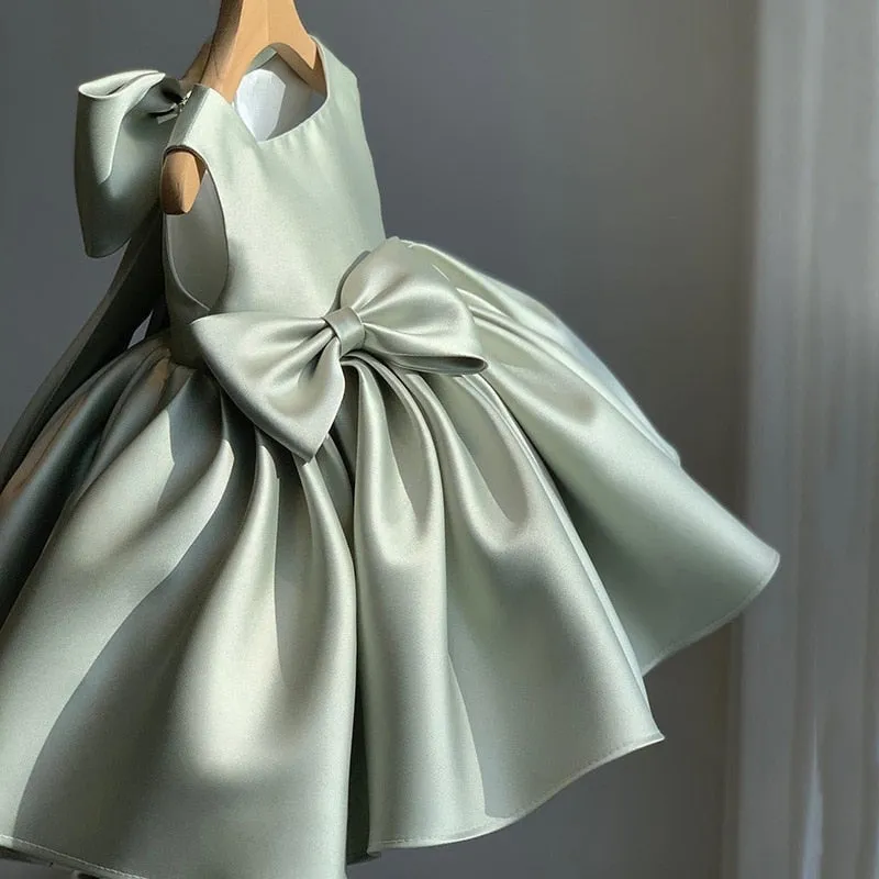 Girls Dress with Bow, Flower Girl Dress