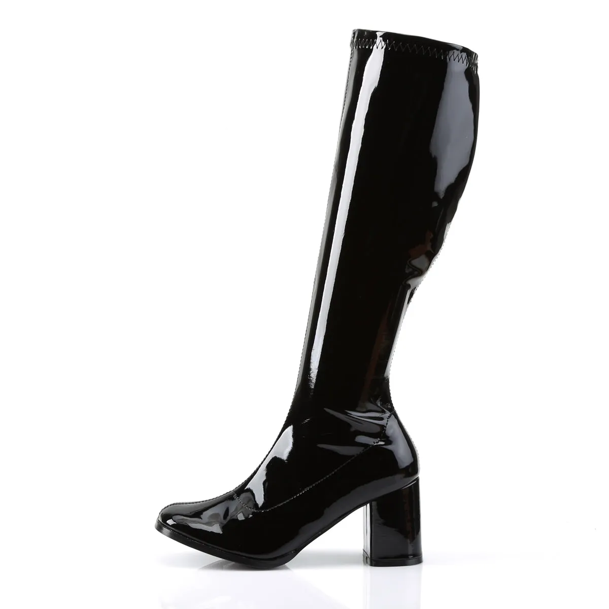 GOGO-300 Funtasma Black Patent Fancy Dress Women's Boots (Fantasy Footwear)