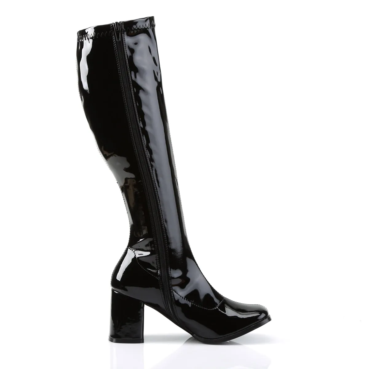GOGO-300 Funtasma Black Patent Fancy Dress Women's Boots (Fantasy Footwear)