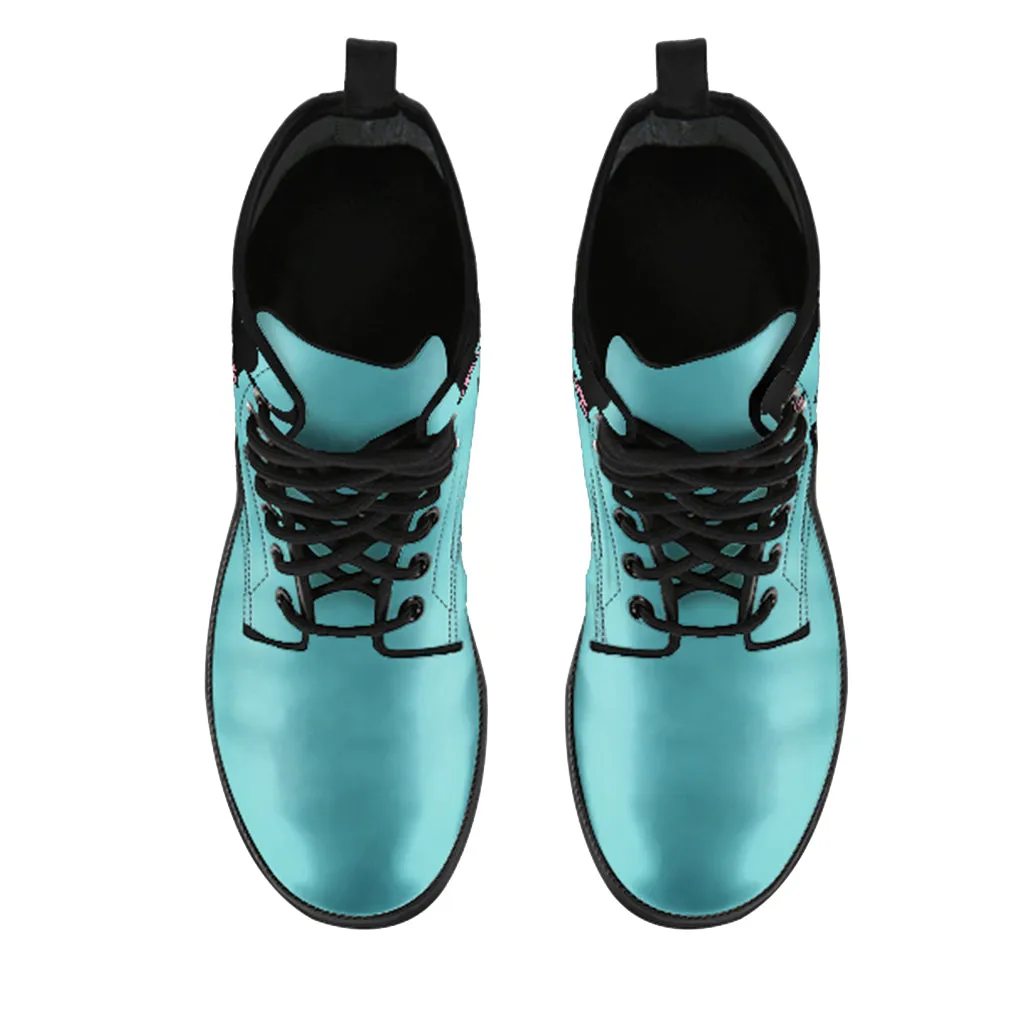 Green Cat Women's Vegan Leather Combat Boots