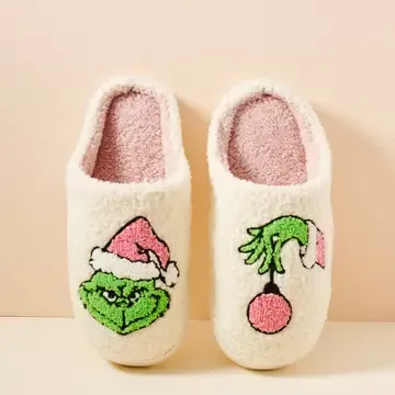 Grinch Fuzzy Slippers