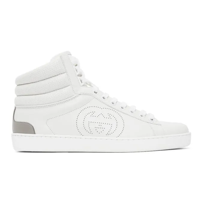 Gucci White Ace High-Top Sneakers