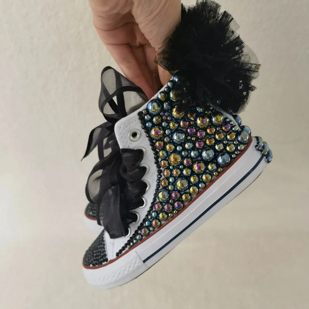 Handmade Butterfly Theme Bling Party Canvas Shoes for Kids