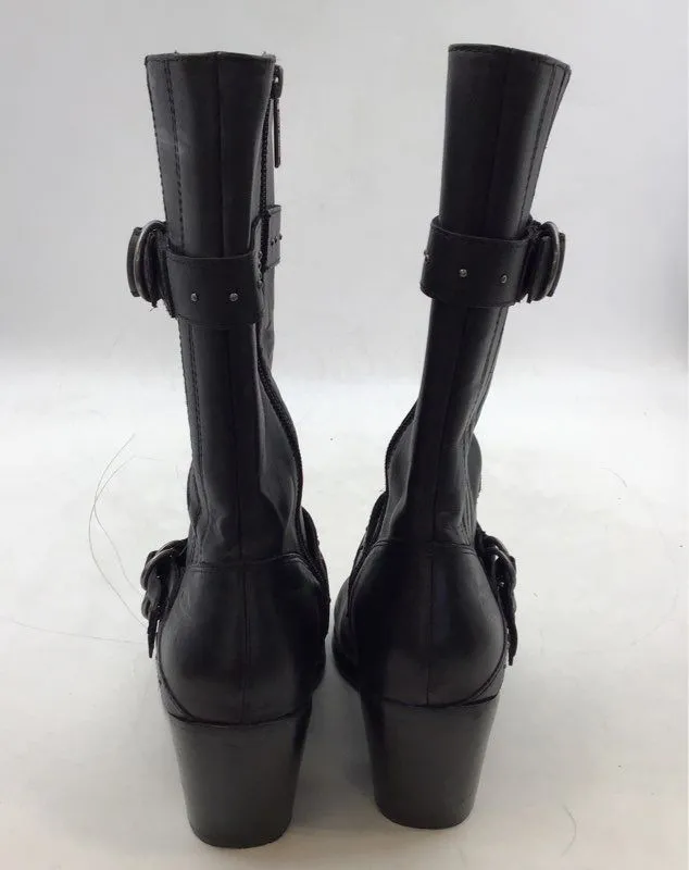 Harley-Davidson Women's Black Leather Motorcycle Boots - Size 9