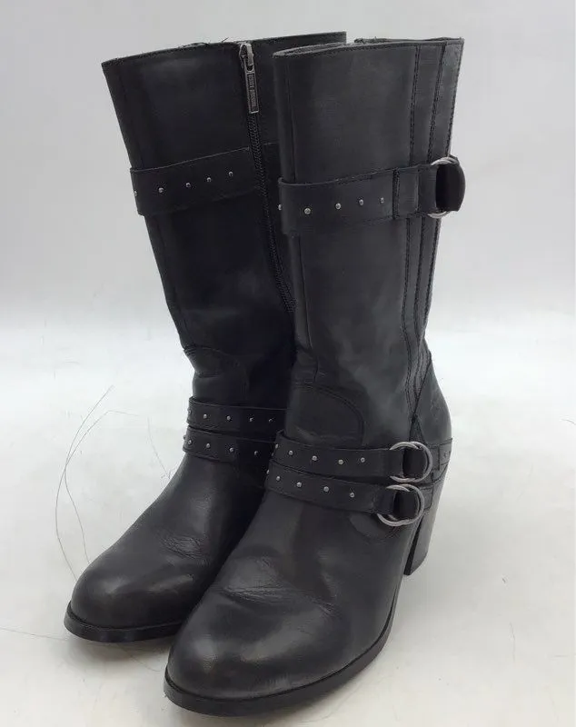 Harley-Davidson Women's Black Leather Motorcycle Boots - Size 9