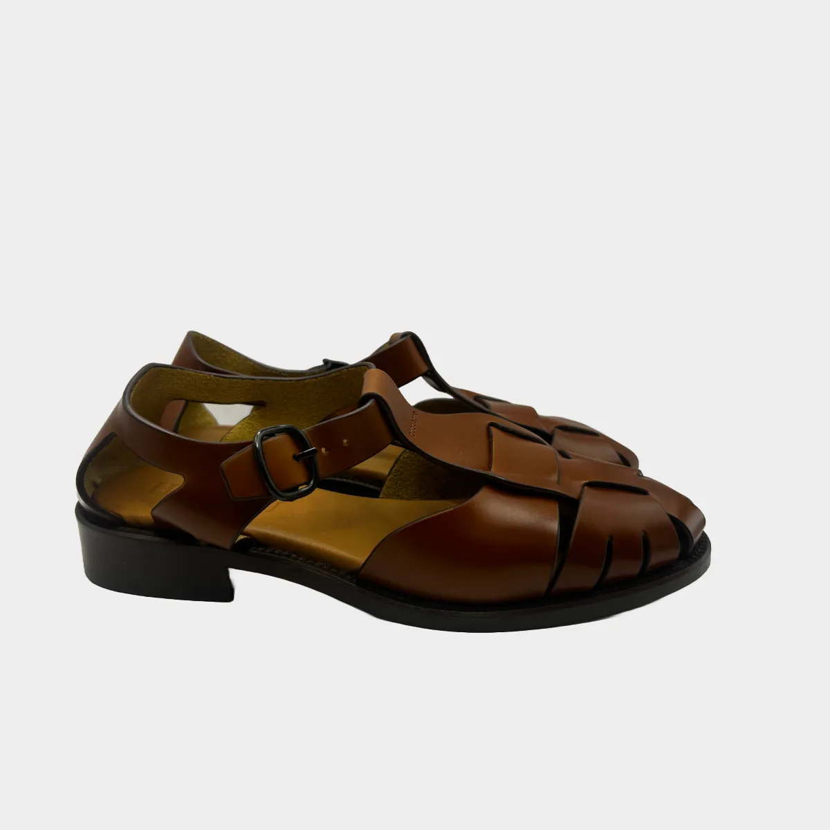 Hereu women's brown leather gladiator sandals