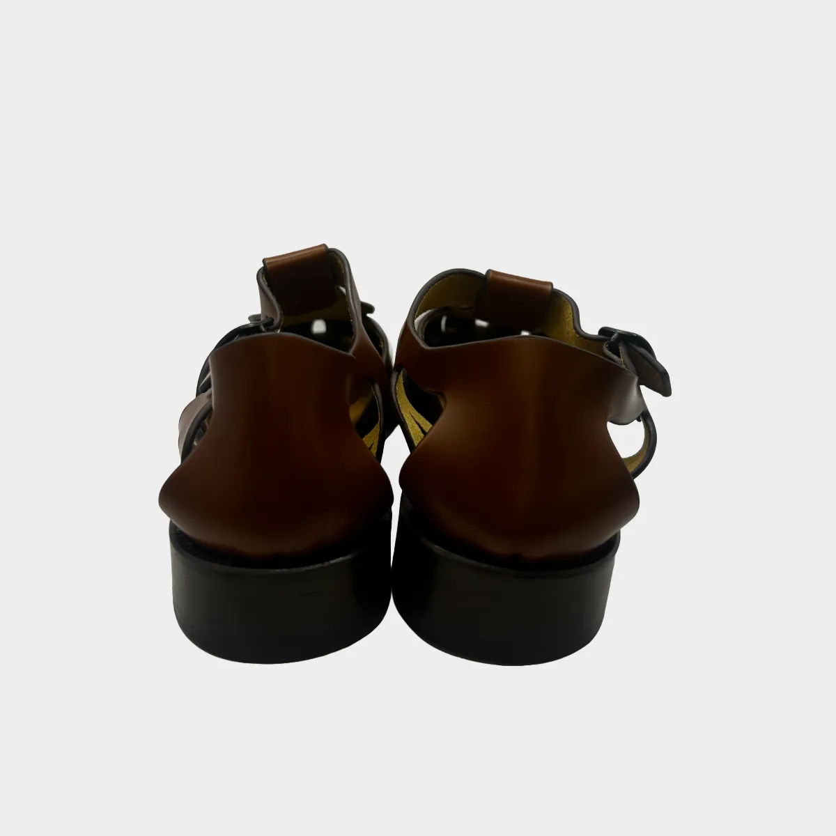 Hereu women's brown leather gladiator sandals