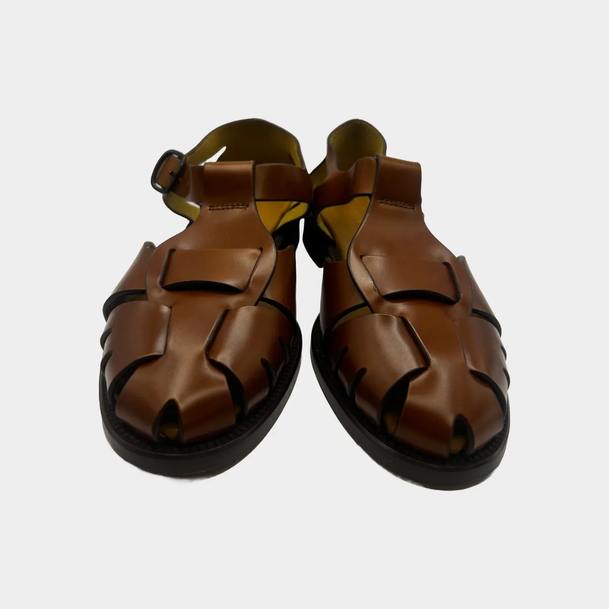 Hereu women's brown leather gladiator sandals