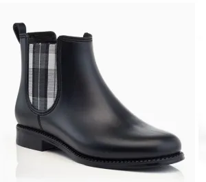 HF Marsala Patterned Elastic Ankle Rain Boot