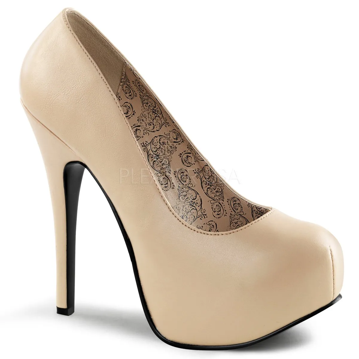Hidden Platform Wide Width Pump shoes with 5-inch Heel 5-colors TEE06W