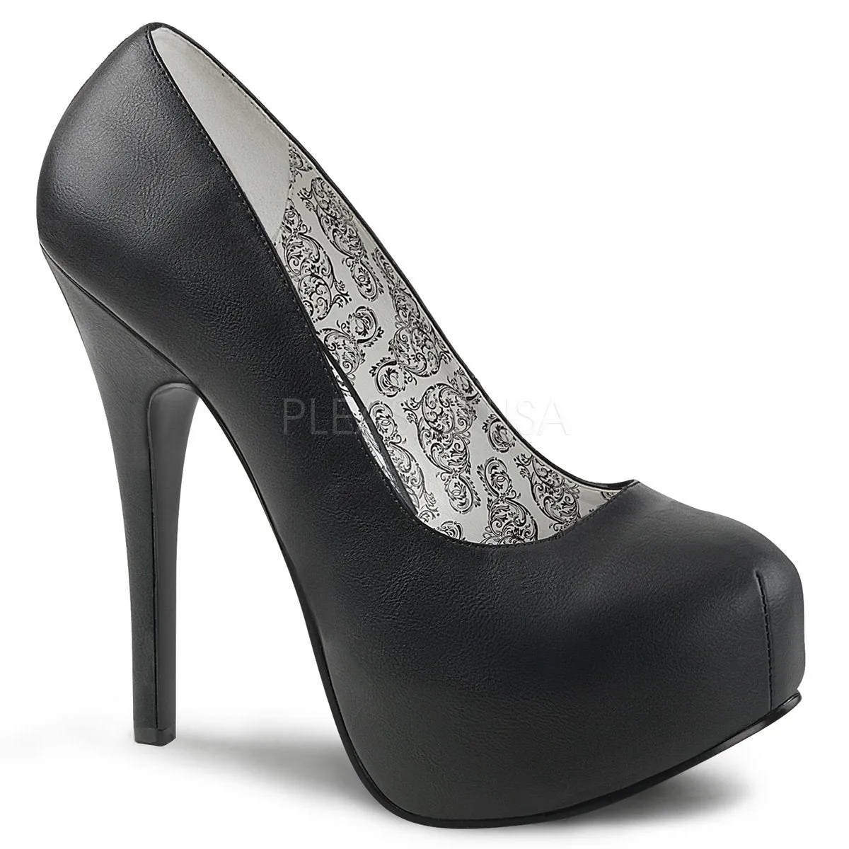 Hidden Platform Wide Width Pump shoes with 5-inch Heel 5-colors TEE06W