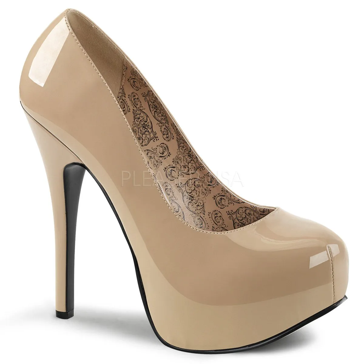Hidden Platform Wide Width Pump shoes with 5-inch Heel 5-colors TEE06W