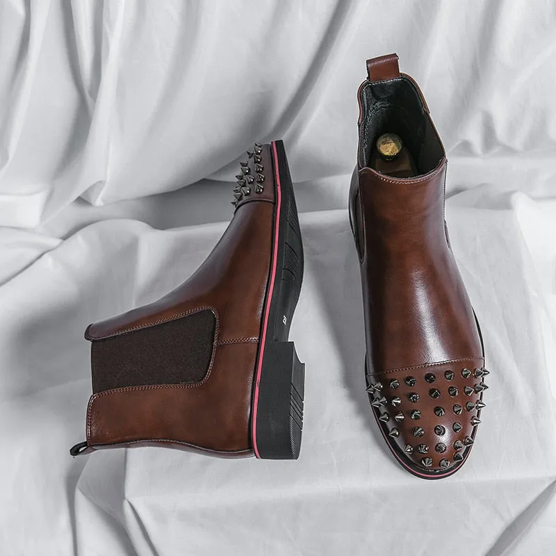 Hnzxzm Men Shoes Red Sole Fashion Business Casual Party Banquet Daily Retro Carved Lace-up Brogue Dress Shoes