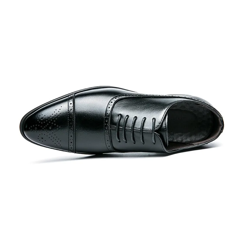 Hnzxzm Men Shoes Red Sole Fashion Business Casual Party Banquet Daily Retro Carved Lace-up Brogue Dress Shoes