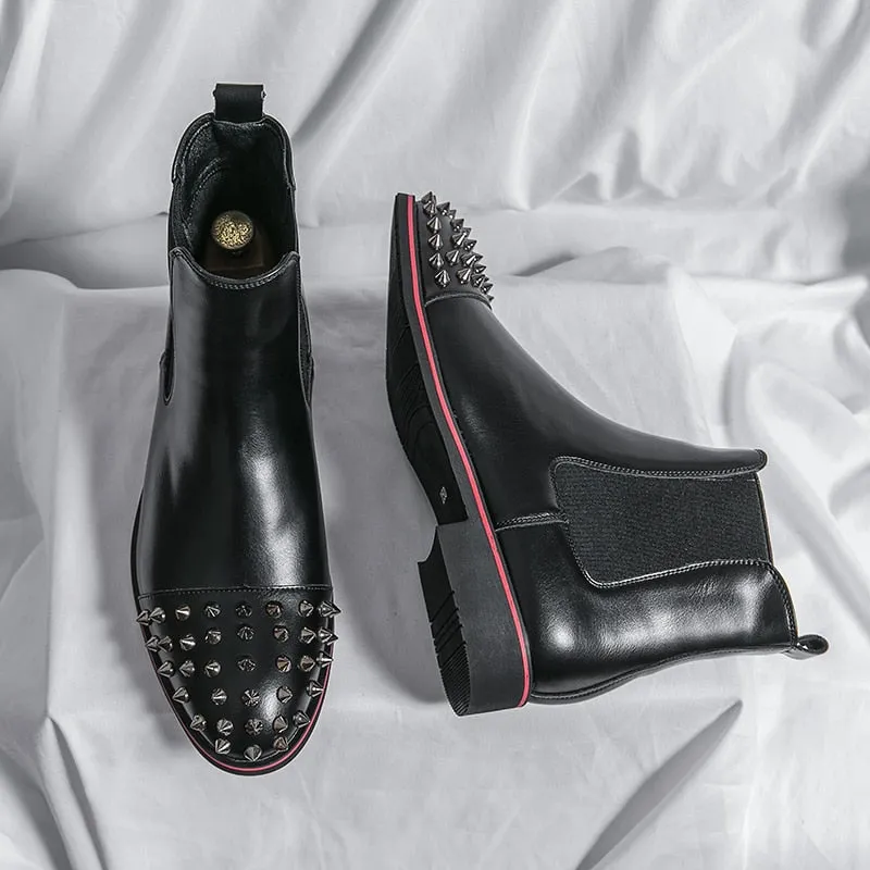 Hnzxzm Men Shoes Red Sole Fashion Business Casual Party Banquet Daily Retro Carved Lace-up Brogue Dress Shoes