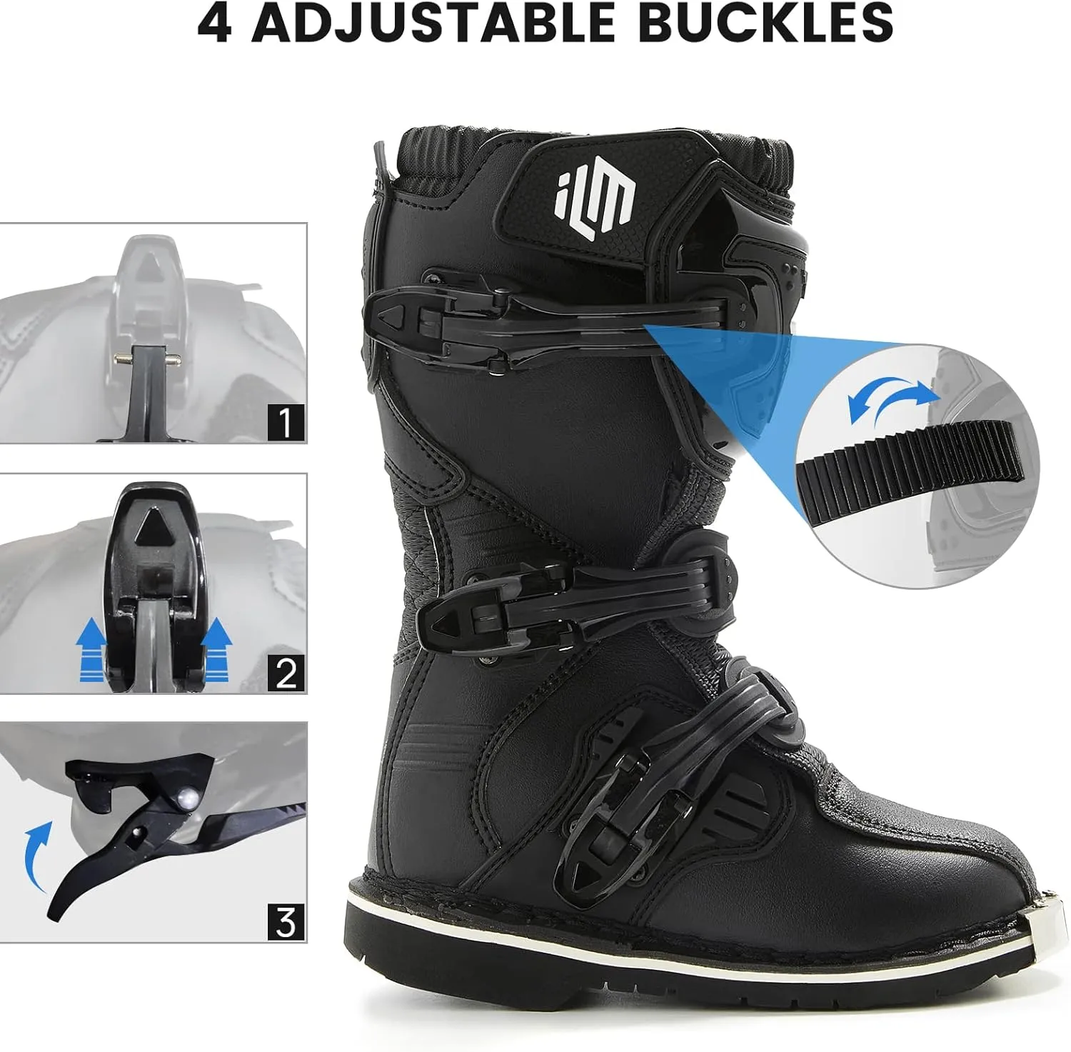ILM Motorcycle Boots Waterproof ATV Motorcross Dirt Blike for Men Model MX3