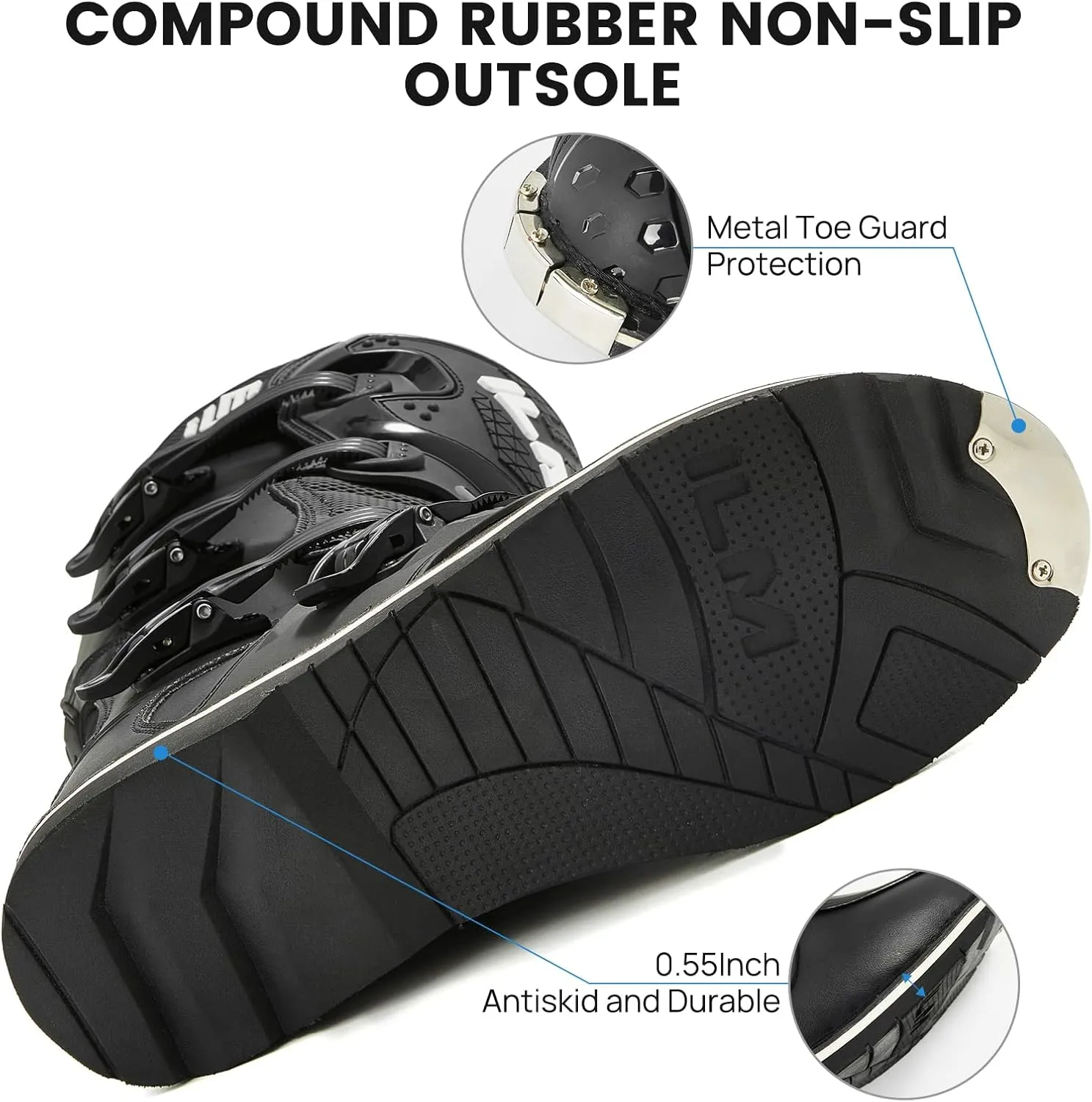 ILM Motorcycle Boots Waterproof ATV Motorcross Dirt Blike for Men Model MX3