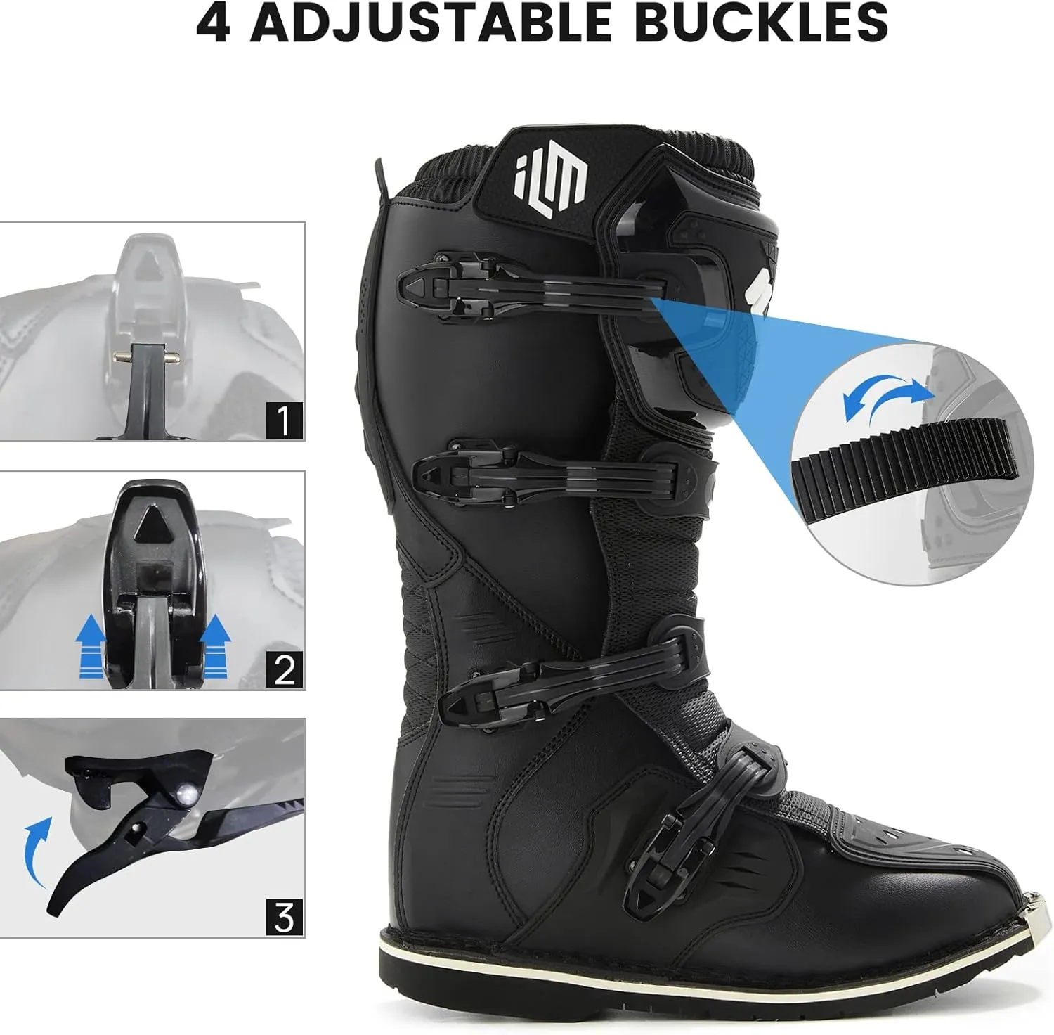 ILM Motorcycle Boots Waterproof ATV Motorcross Dirt Blike for Men Model MX3
