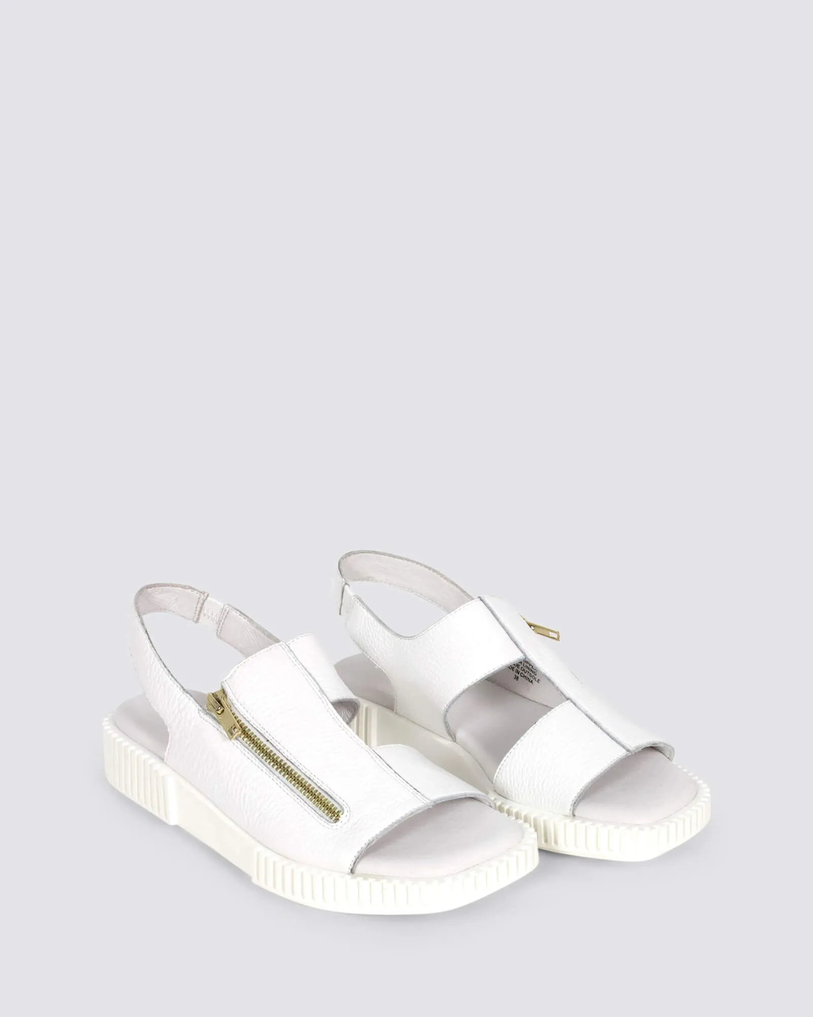 INGLISH SLINGBACK SANDALS WHITE LEATHER