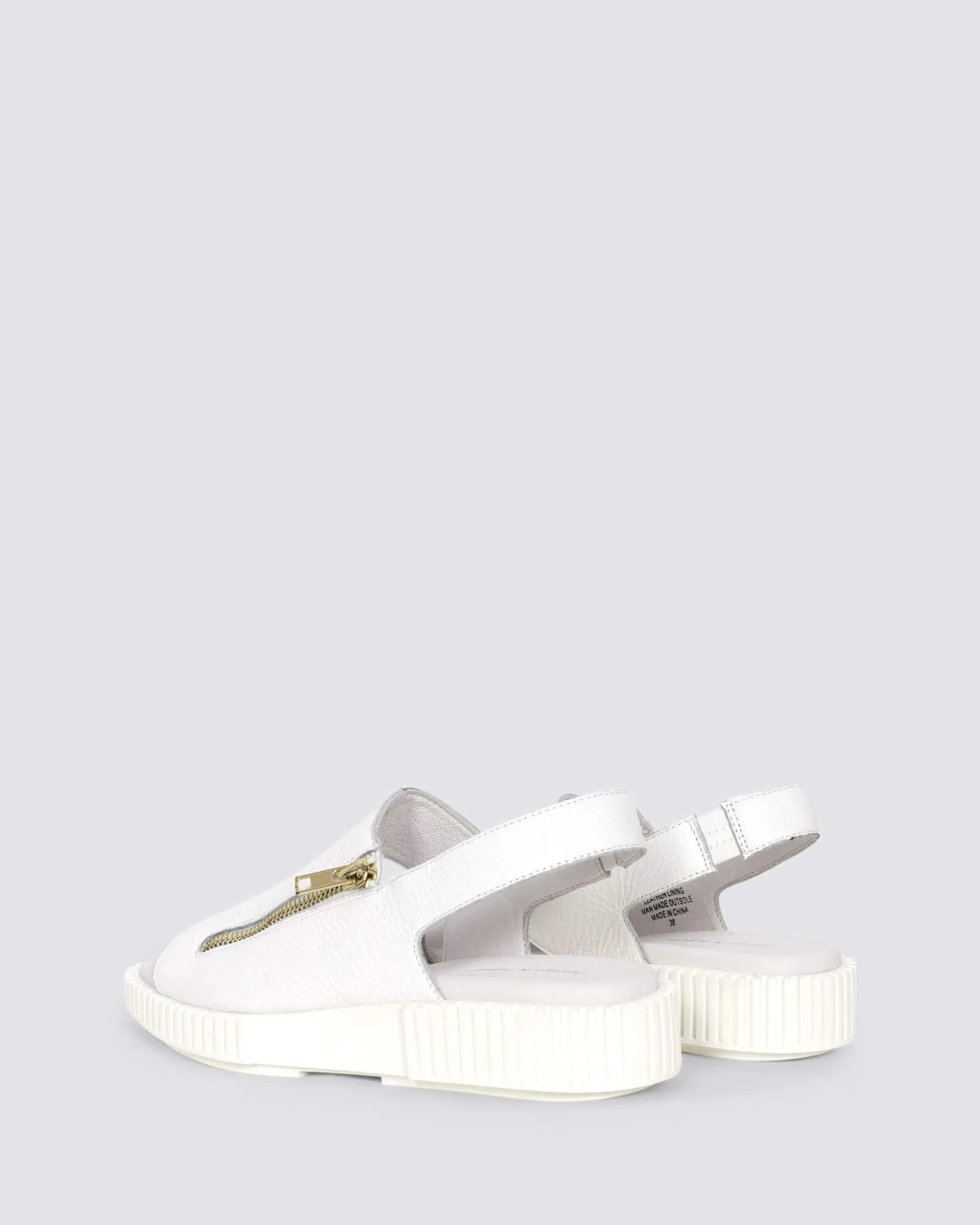 INGLISH SLINGBACK SANDALS WHITE LEATHER