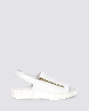 INGLISH SLINGBACK SANDALS WHITE LEATHER