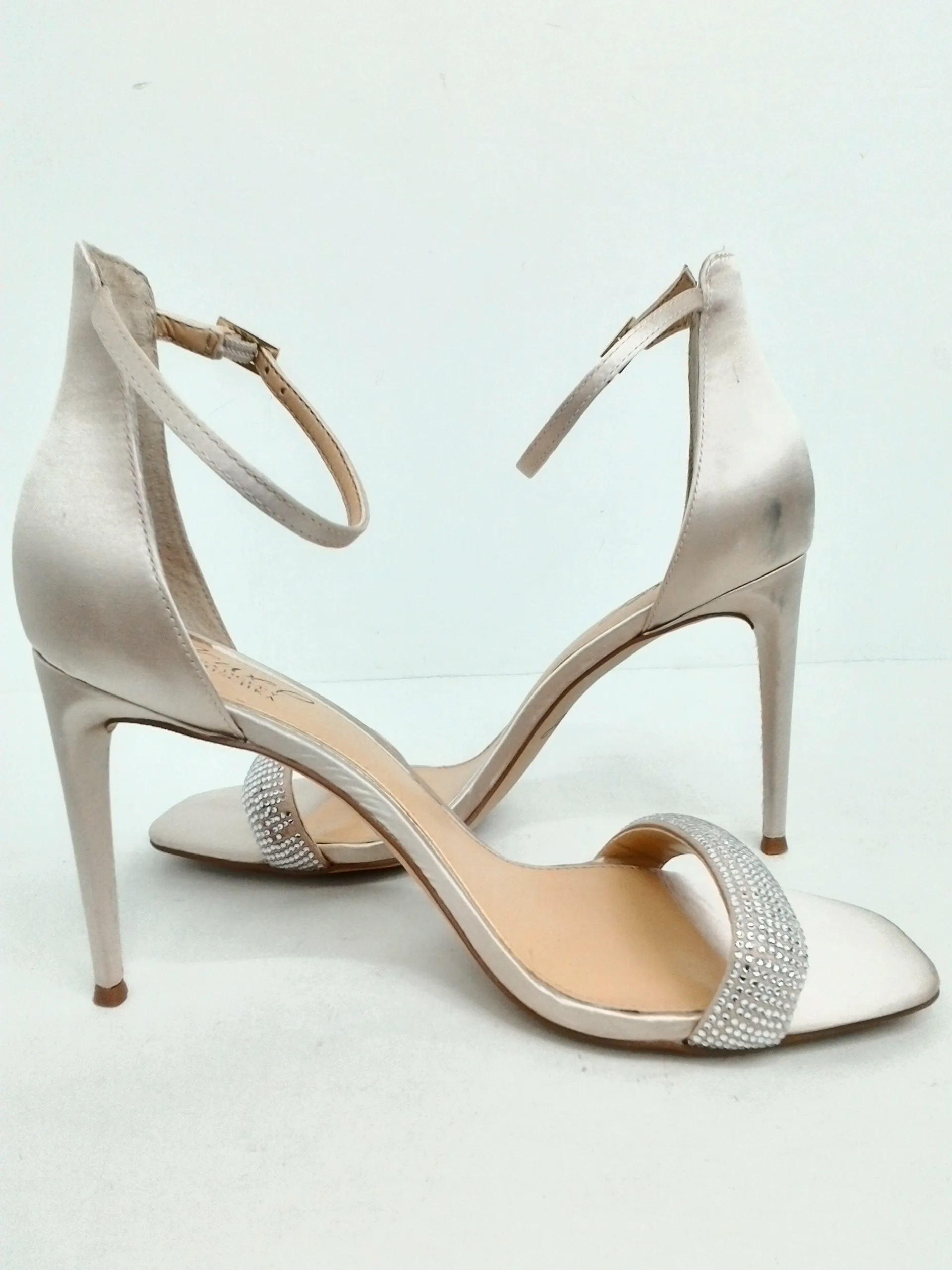 Jewel Badgley Mischka Women's Champagne Heeled Sandals Size 9.5 M