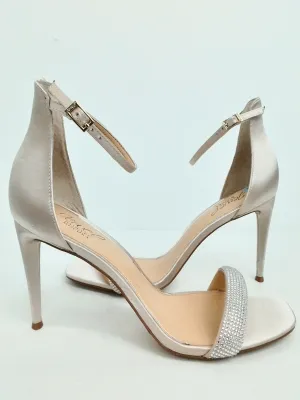 Jewel Badgley Mischka Women's Champagne Heeled Sandals Size 9.5 M