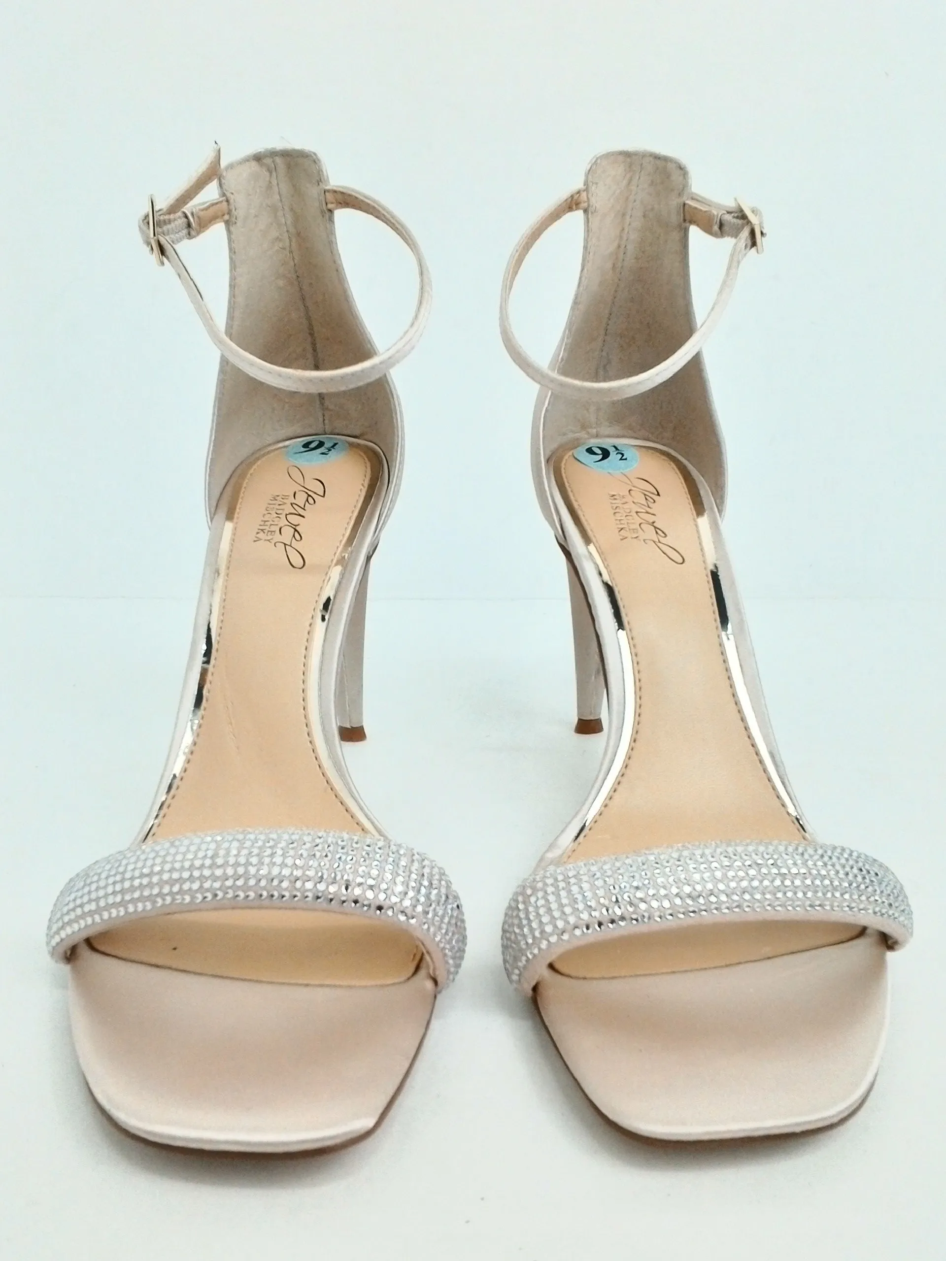 Jewel Badgley Mischka Women's Champagne Heeled Sandals Size 9.5 M
