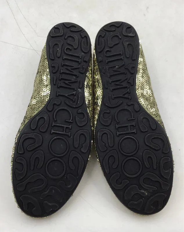 Jimmy Choo Women's Gold Sequin Slip-On Ballet Flats - Size 36